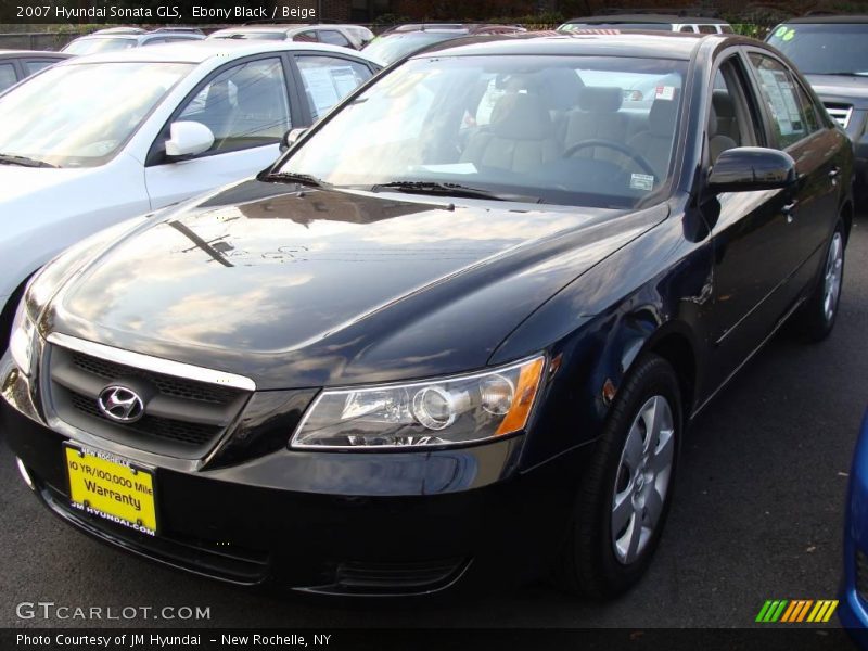 Ebony Black / Beige 2007 Hyundai Sonata GLS