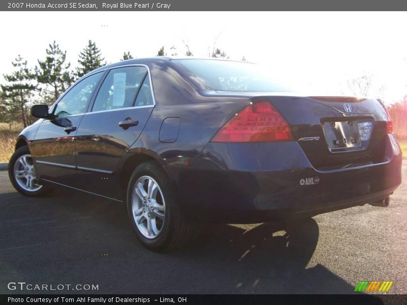 Royal Blue Pearl / Gray 2007 Honda Accord SE Sedan