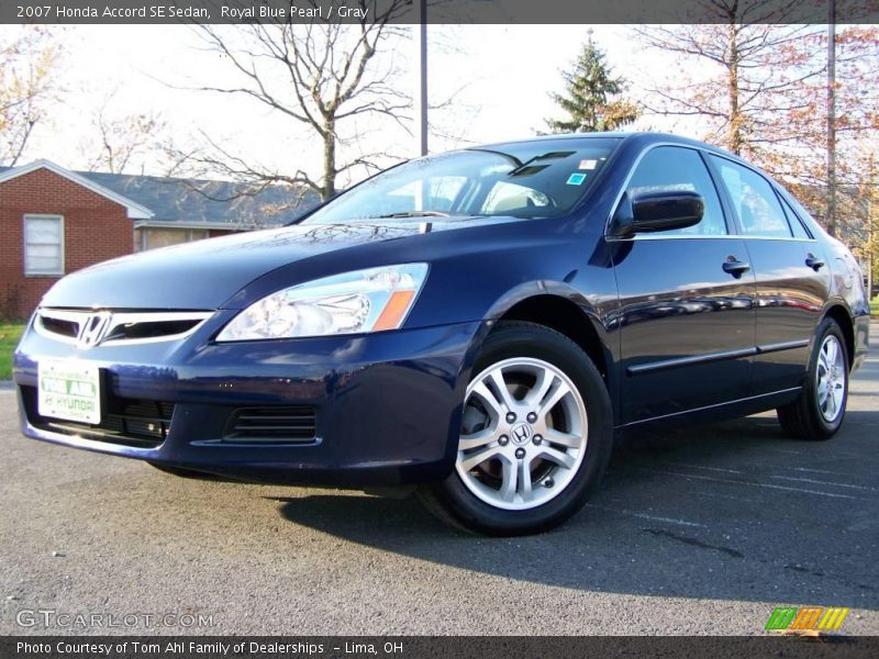 Royal Blue Pearl / Gray 2007 Honda Accord SE Sedan