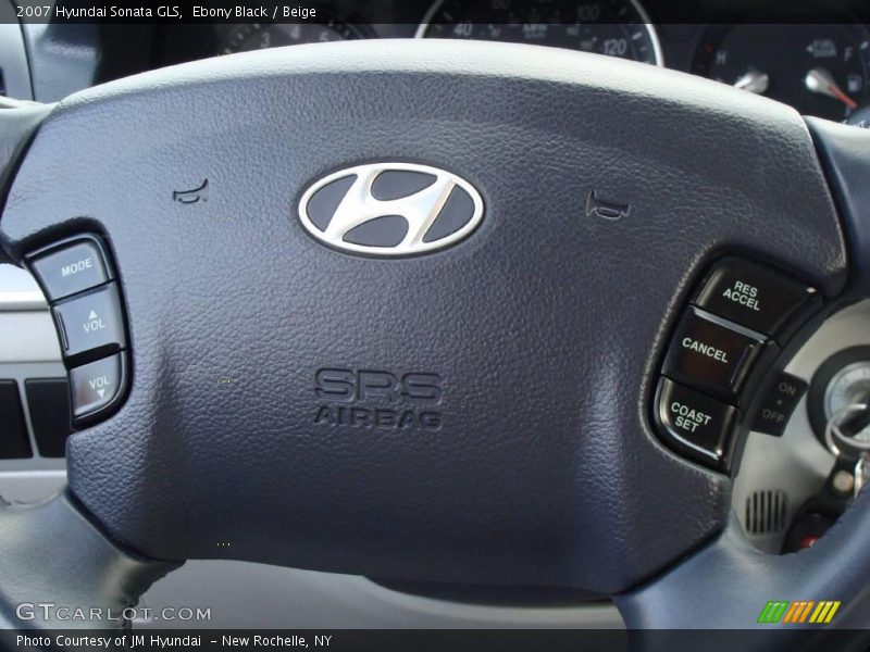 Ebony Black / Beige 2007 Hyundai Sonata GLS