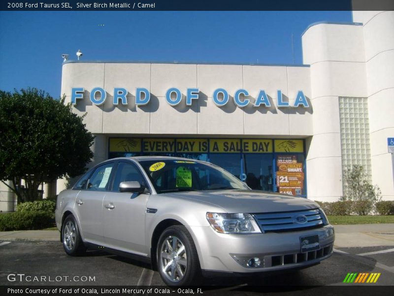 Silver Birch Metallic / Camel 2008 Ford Taurus SEL