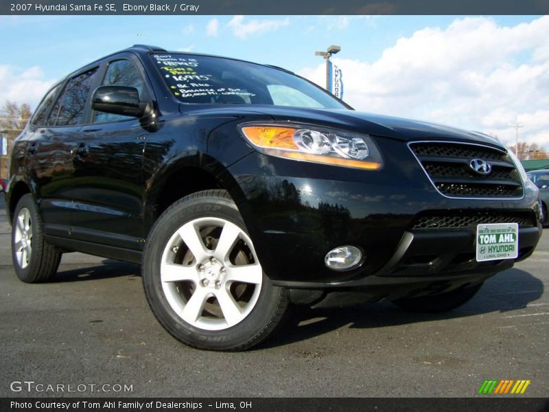 Ebony Black / Gray 2007 Hyundai Santa Fe SE