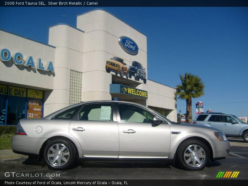 Silver Birch Metallic / Camel 2008 Ford Taurus SEL