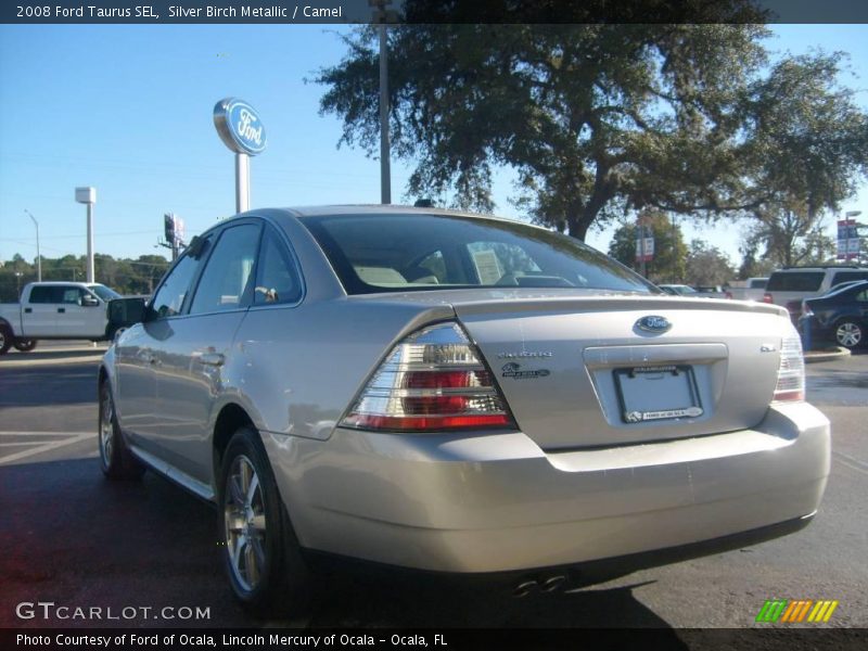 Silver Birch Metallic / Camel 2008 Ford Taurus SEL