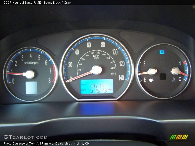 Ebony Black / Gray 2007 Hyundai Santa Fe SE