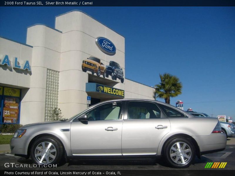 Silver Birch Metallic / Camel 2008 Ford Taurus SEL