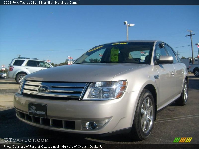 Silver Birch Metallic / Camel 2008 Ford Taurus SEL