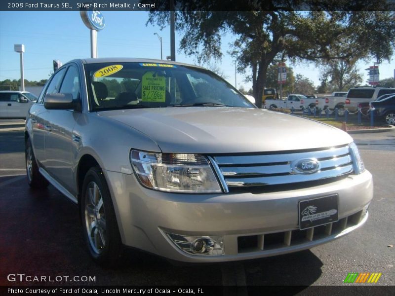 Silver Birch Metallic / Camel 2008 Ford Taurus SEL