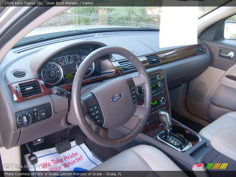 Silver Birch Metallic / Camel 2008 Ford Taurus SEL