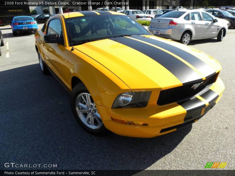 Grabber Orange / Dark Charcoal 2008 Ford Mustang V6 Deluxe Coupe