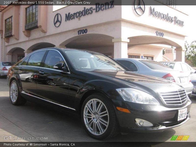 Black / Grey/Dark Grey 2007 Mercedes-Benz S 550 Sedan