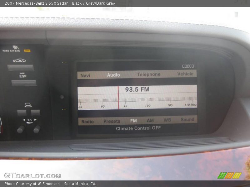 Black / Grey/Dark Grey 2007 Mercedes-Benz S 550 Sedan
