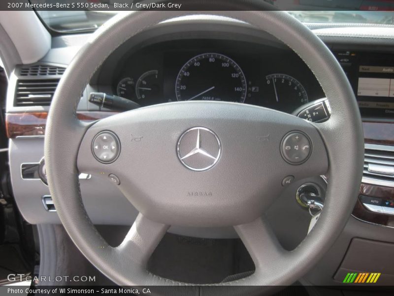 Black / Grey/Dark Grey 2007 Mercedes-Benz S 550 Sedan