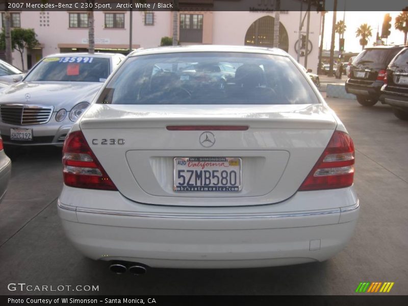 Arctic White / Black 2007 Mercedes-Benz C 230 Sport