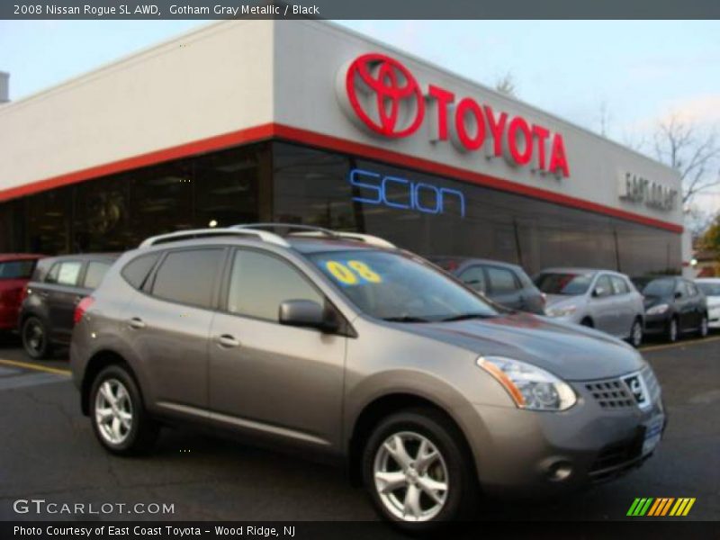 Gotham Gray Metallic / Black 2008 Nissan Rogue SL AWD