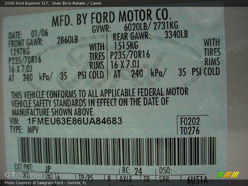 Silver Birch Metallic / Camel 2006 Ford Explorer XLT