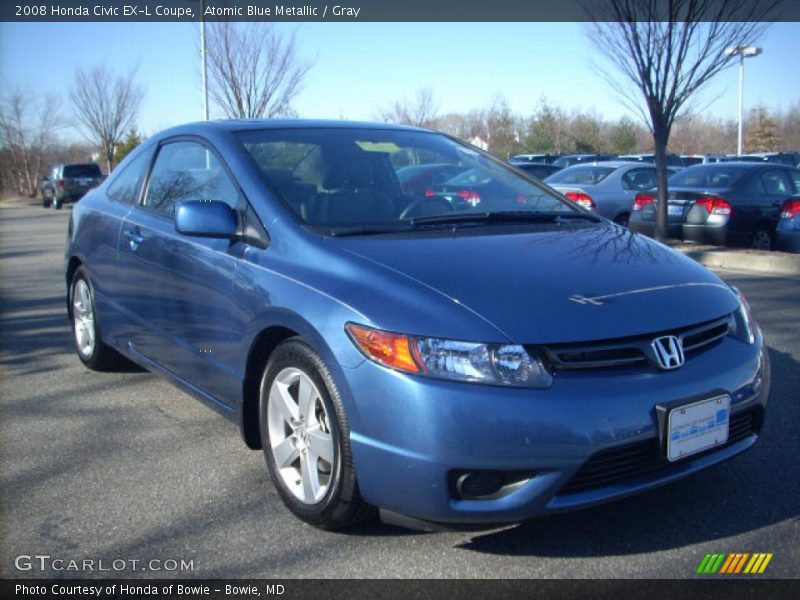 Atomic Blue Metallic / Gray 2008 Honda Civic EX-L Coupe