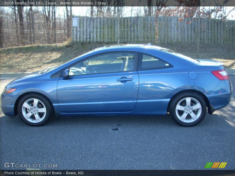 Atomic Blue Metallic / Gray 2008 Honda Civic EX-L Coupe