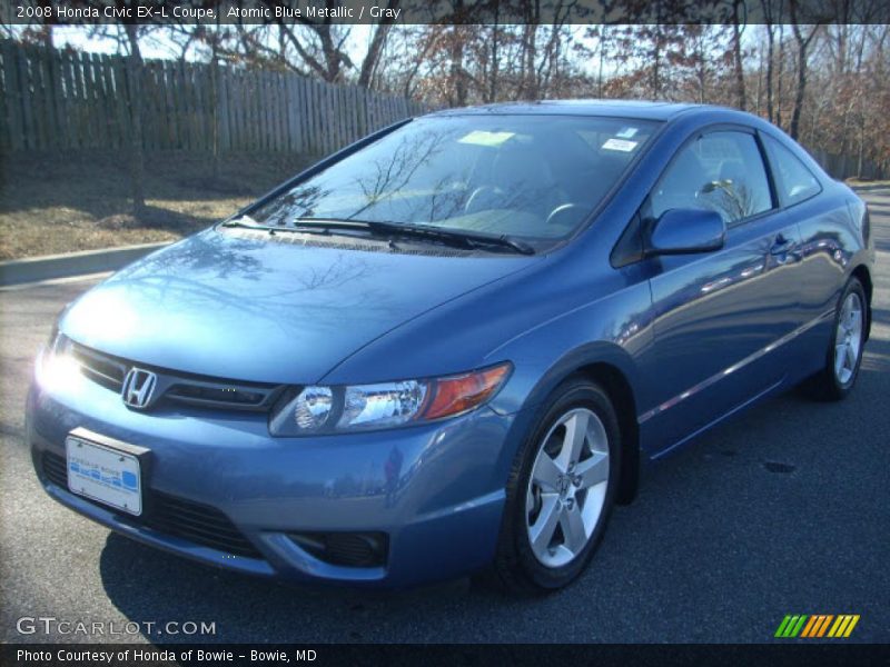 Atomic Blue Metallic / Gray 2008 Honda Civic EX-L Coupe