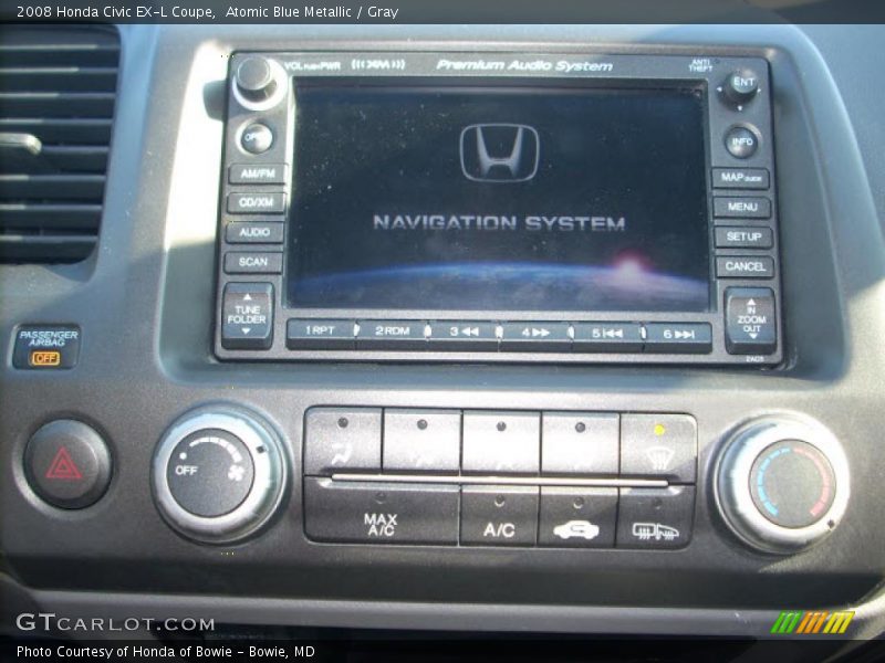 Atomic Blue Metallic / Gray 2008 Honda Civic EX-L Coupe