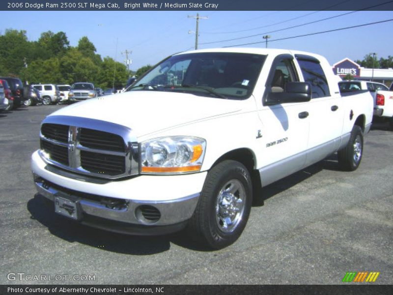 Bright White / Medium Slate Gray 2006 Dodge Ram 2500 SLT Mega Cab