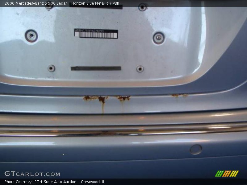 Horizon Blue Metallic / Ash 2000 Mercedes-Benz S 500 Sedan
