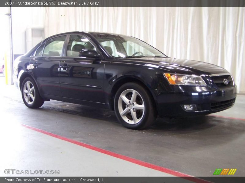 Deepwater Blue / Gray 2007 Hyundai Sonata SE V6