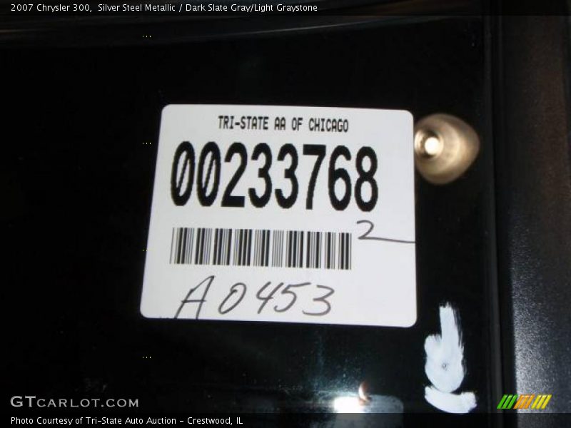 Silver Steel Metallic / Dark Slate Gray/Light Graystone 2007 Chrysler 300