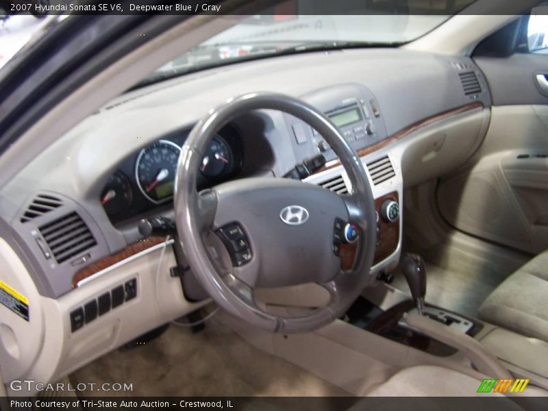 Deepwater Blue / Gray 2007 Hyundai Sonata SE V6