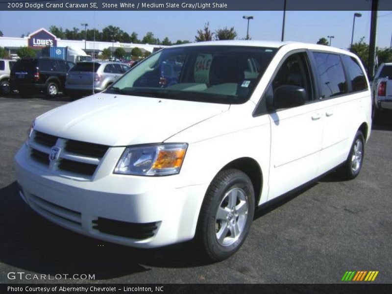 Stone White / Medium Slate Gray/Light Shale 2009 Dodge Grand Caravan SE