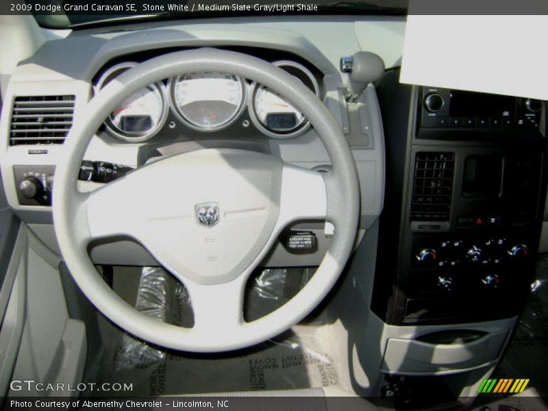 Stone White / Medium Slate Gray/Light Shale 2009 Dodge Grand Caravan SE