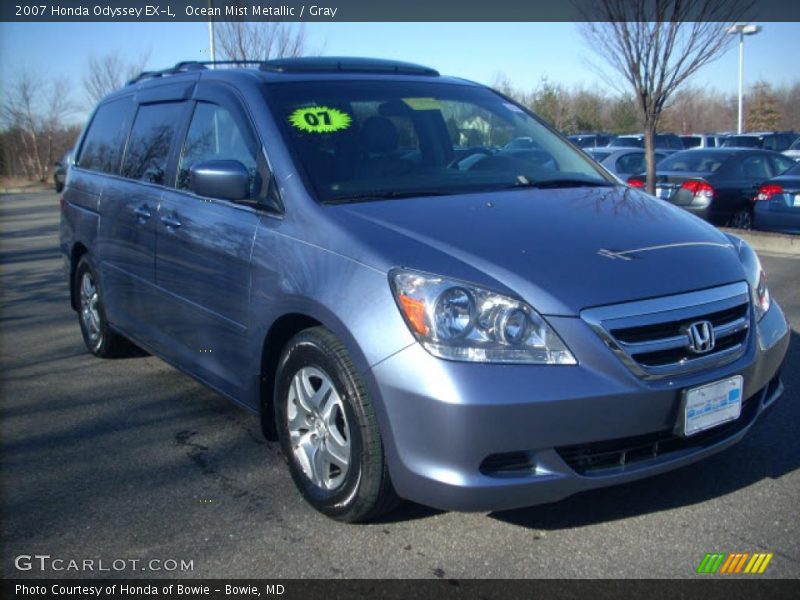 Ocean Mist Metallic / Gray 2007 Honda Odyssey EX-L