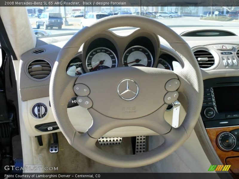 Black / designo Porcelain 2008 Mercedes-Benz SL 65 AMG Roadster