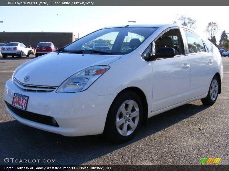 Super White / Brown/Ivory 2004 Toyota Prius Hybrid