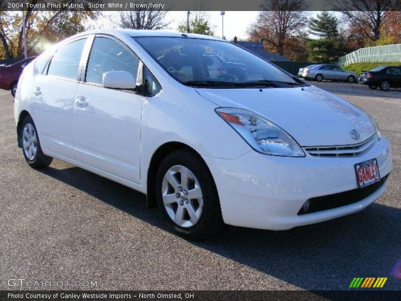 Super White / Brown/Ivory 2004 Toyota Prius Hybrid