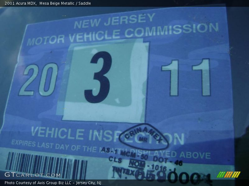 Mesa Beige Metallic / Saddle 2001 Acura MDX
