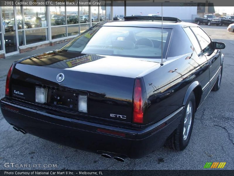 Sable Black / Neutral Gray 2001 Cadillac Eldorado ETC
