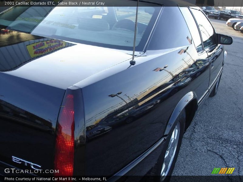 Sable Black / Neutral Gray 2001 Cadillac Eldorado ETC