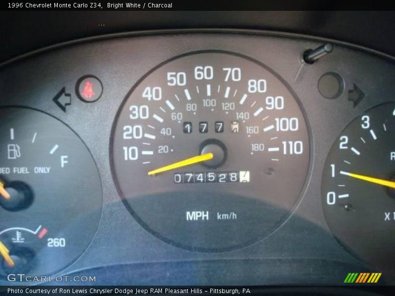 Bright White / Charcoal 1996 Chevrolet Monte Carlo Z34