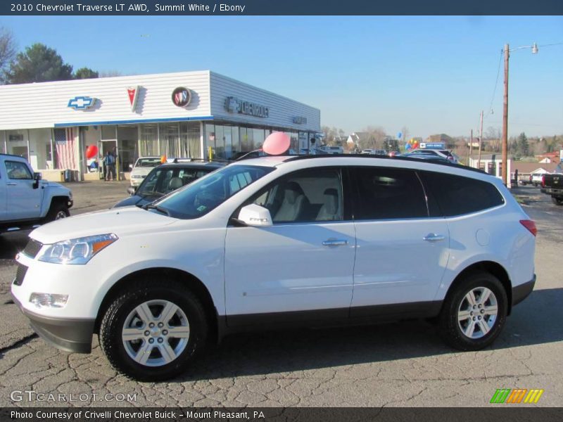 Summit White / Ebony 2010 Chevrolet Traverse LT AWD