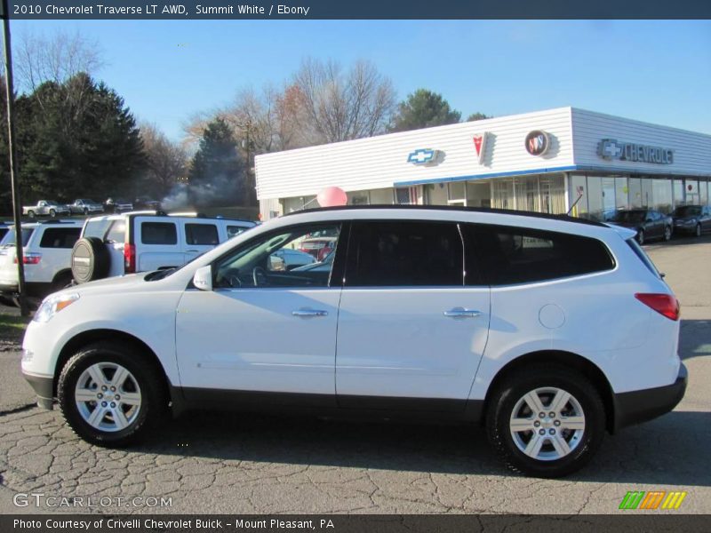 Summit White / Ebony 2010 Chevrolet Traverse LT AWD