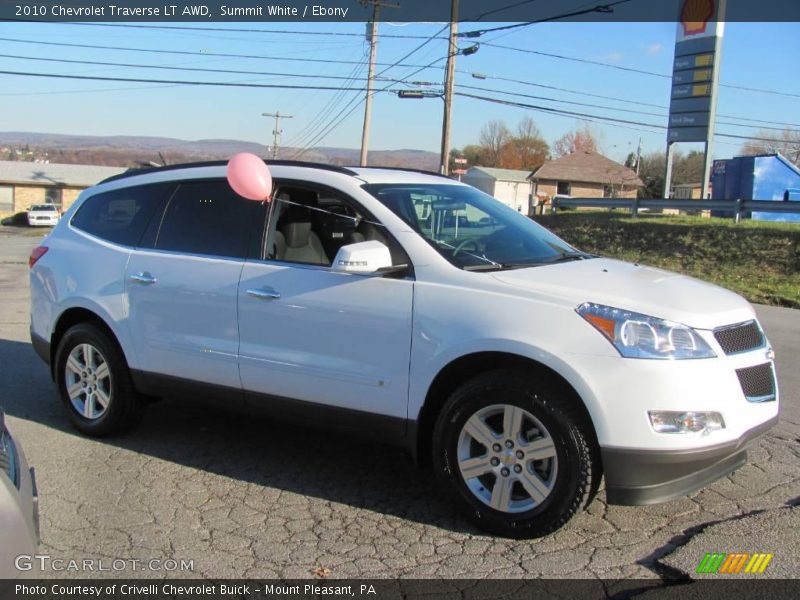 Summit White / Ebony 2010 Chevrolet Traverse LT AWD
