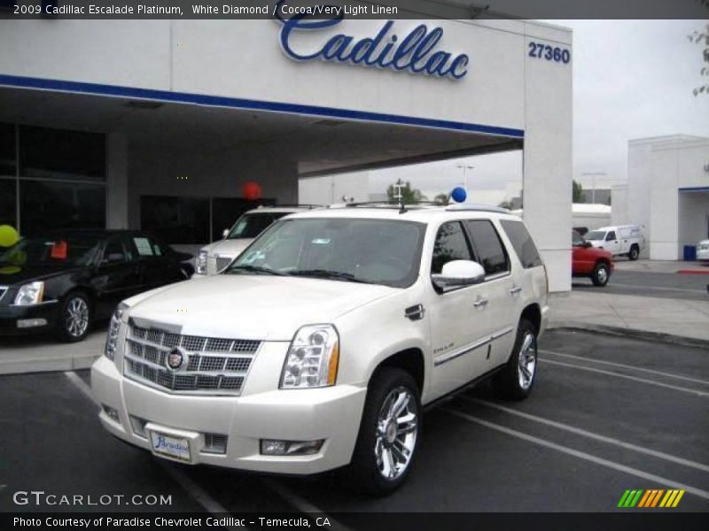 White Diamond / Cocoa/Very Light Linen 2009 Cadillac Escalade Platinum