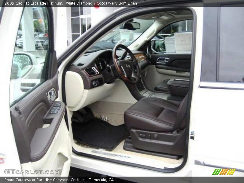 White Diamond / Cocoa/Very Light Linen 2009 Cadillac Escalade Platinum