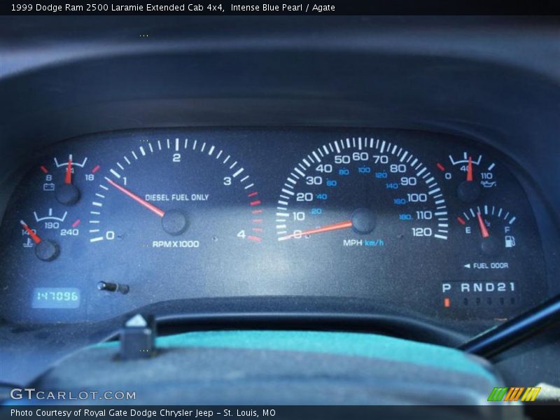 Intense Blue Pearl / Agate 1999 Dodge Ram 2500 Laramie Extended Cab 4x4