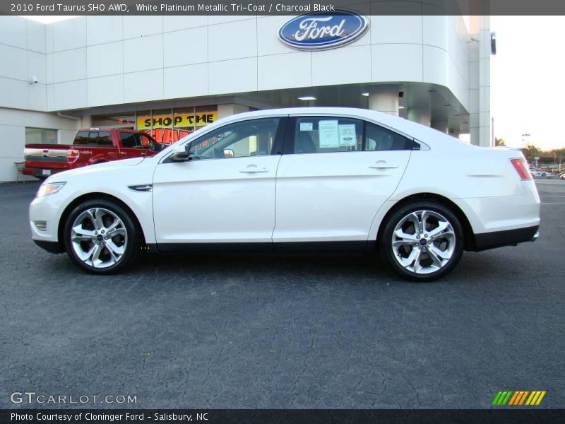 White Platinum Metallic Tri-Coat / Charcoal Black 2010 Ford Taurus SHO AWD