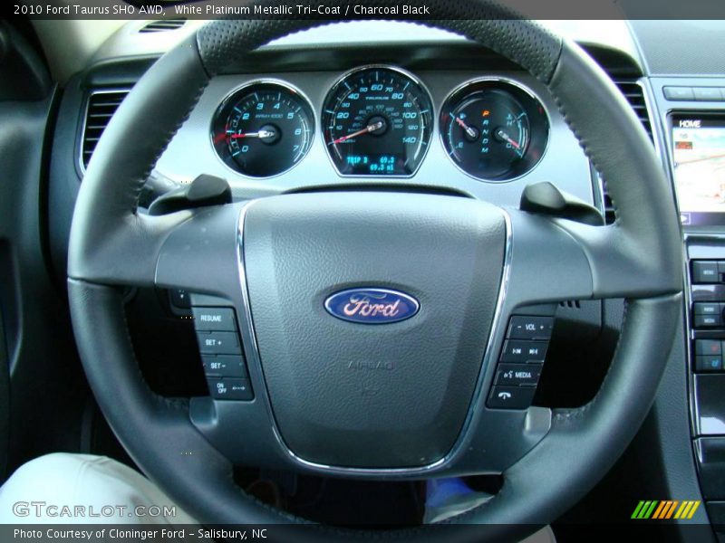 White Platinum Metallic Tri-Coat / Charcoal Black 2010 Ford Taurus SHO AWD