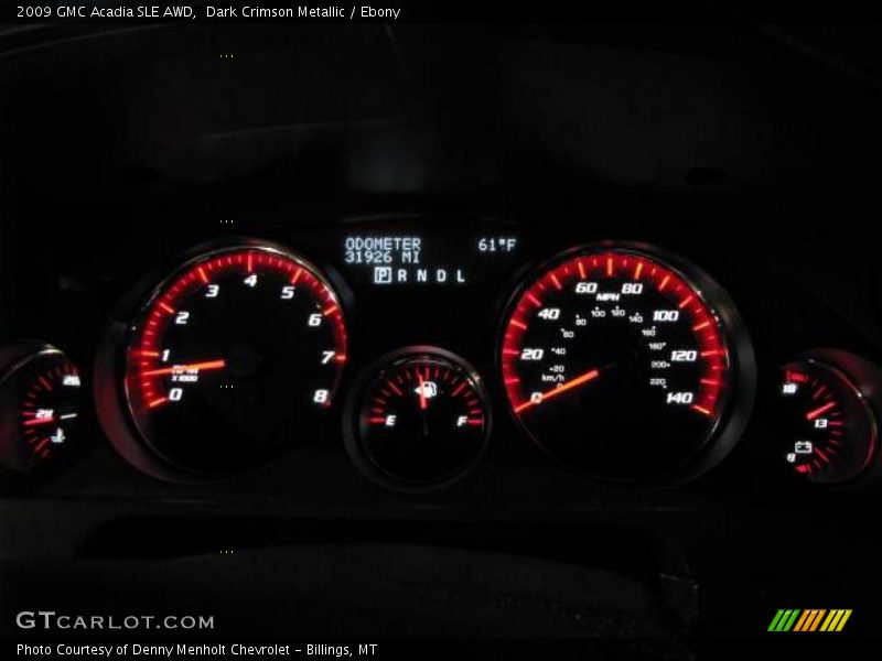 Dark Crimson Metallic / Ebony 2009 GMC Acadia SLE AWD
