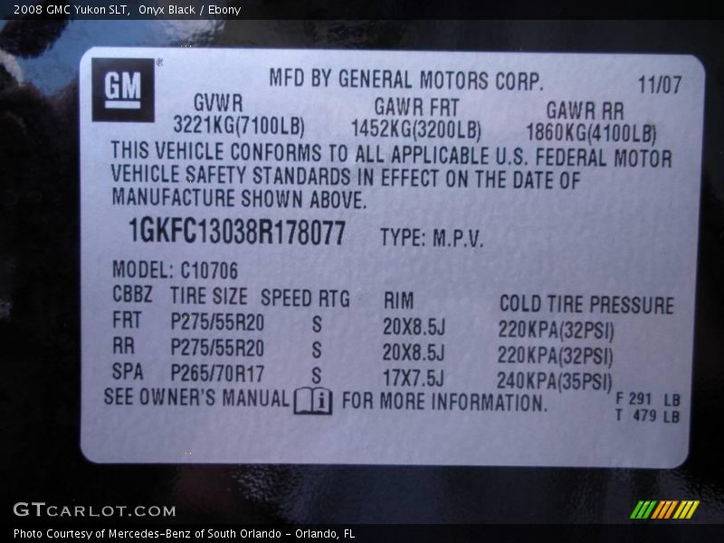 Onyx Black / Ebony 2008 GMC Yukon SLT