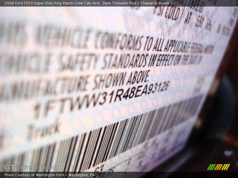 Dark Toreador Red / Chaparral Brown 2008 Ford F350 Super Duty King Ranch Crew Cab 4x4